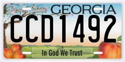 GA license plate CCD1492