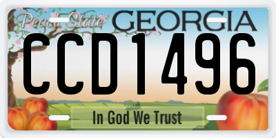 GA license plate CCD1496