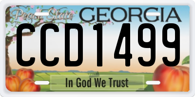 GA license plate CCD1499