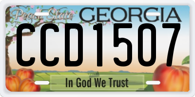 GA license plate CCD1507
