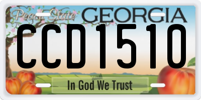 GA license plate CCD1510