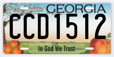 GA license plate CCD1512