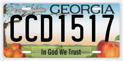 GA license plate CCD1517