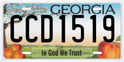 GA license plate CCD1519