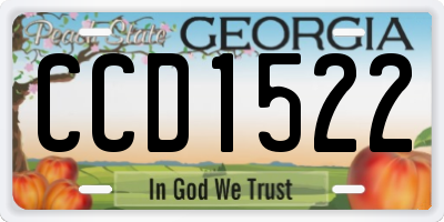GA license plate CCD1522
