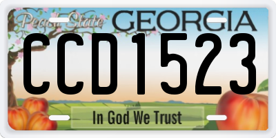 GA license plate CCD1523