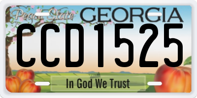 GA license plate CCD1525