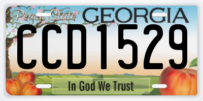 GA license plate CCD1529