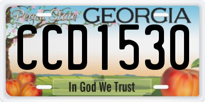 GA license plate CCD1530