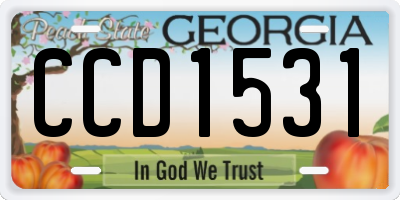 GA license plate CCD1531