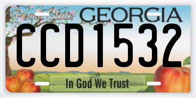 GA license plate CCD1532