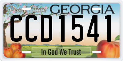 GA license plate CCD1541