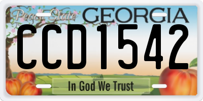 GA license plate CCD1542