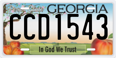 GA license plate CCD1543