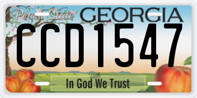 GA license plate CCD1547
