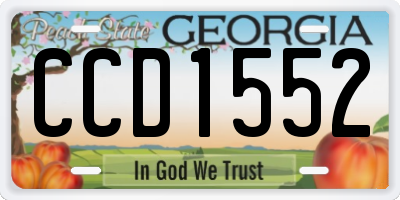 GA license plate CCD1552