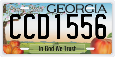 GA license plate CCD1556