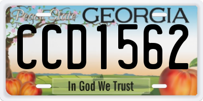 GA license plate CCD1562