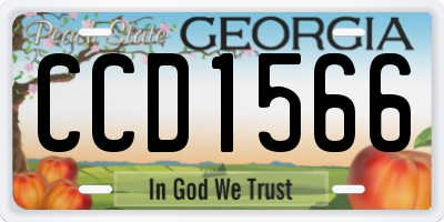 GA license plate CCD1566