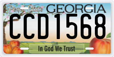 GA license plate CCD1568