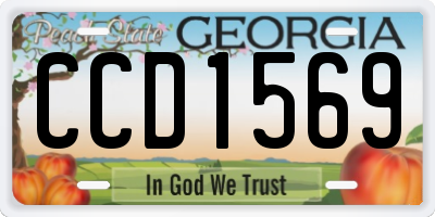 GA license plate CCD1569