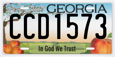 GA license plate CCD1573