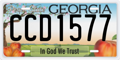 GA license plate CCD1577