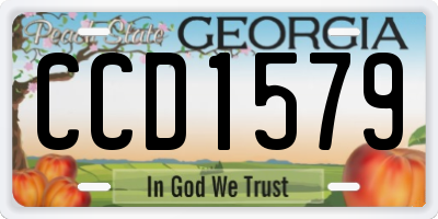 GA license plate CCD1579