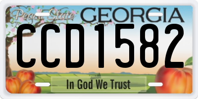 GA license plate CCD1582