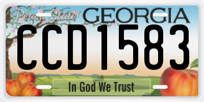 GA license plate CCD1583