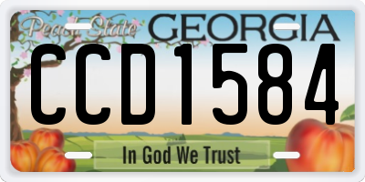 GA license plate CCD1584