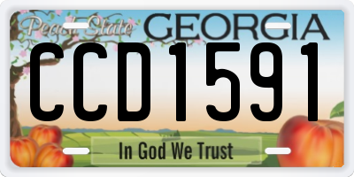 GA license plate CCD1591