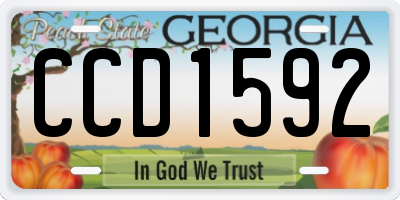 GA license plate CCD1592