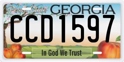 GA license plate CCD1597