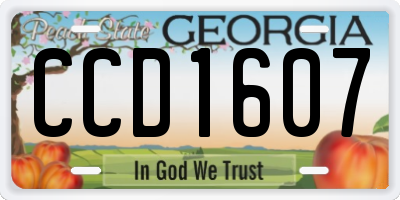 GA license plate CCD1607