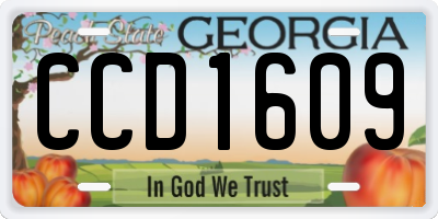 GA license plate CCD1609