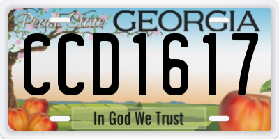 GA license plate CCD1617