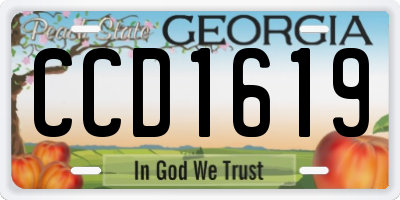 GA license plate CCD1619