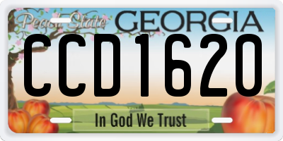 GA license plate CCD1620