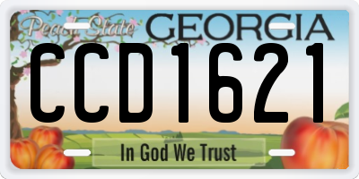 GA license plate CCD1621