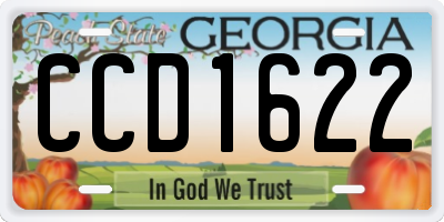 GA license plate CCD1622