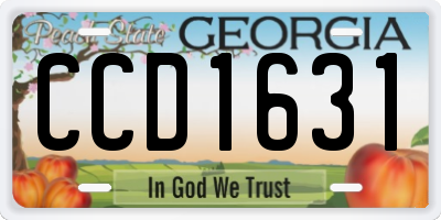 GA license plate CCD1631