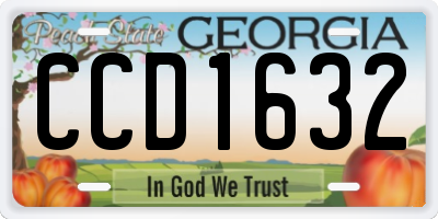 GA license plate CCD1632