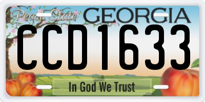 GA license plate CCD1633
