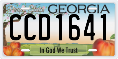GA license plate CCD1641