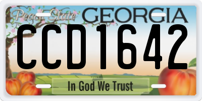 GA license plate CCD1642