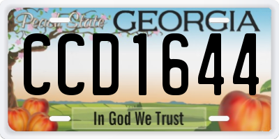 GA license plate CCD1644
