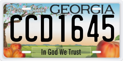 GA license plate CCD1645
