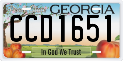 GA license plate CCD1651