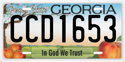 GA license plate CCD1653